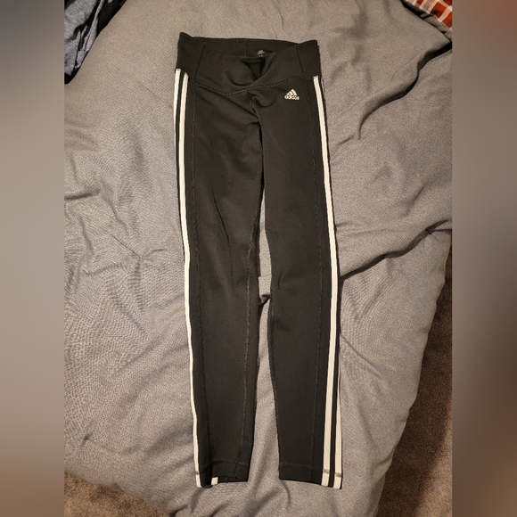 Adidas 3 Stripes High Rise Climalite Leggings - Picture 1 of 1